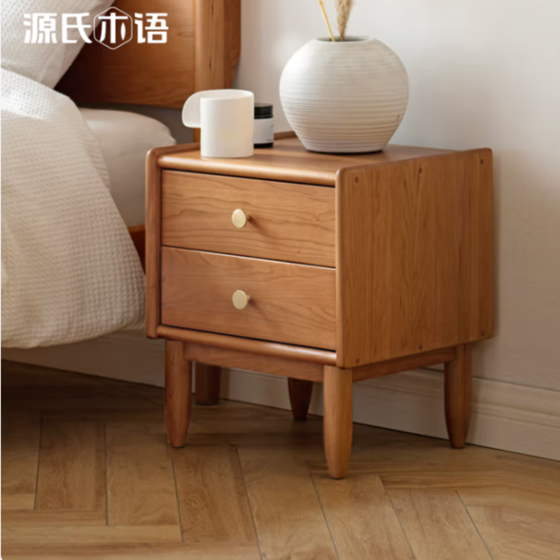 源氏木语 Y17A01 实木床头柜 两抽 400360460mm
