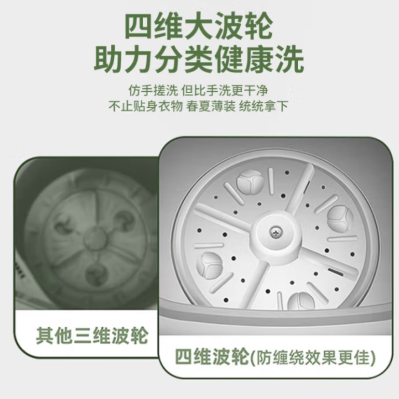 扬子 折叠洗衣机 12升大容量+洗脱一体+蓝光杀菌