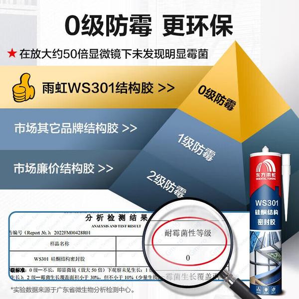 雨虹防水 WS301 玻璃胶 硅酮耐候 透明
