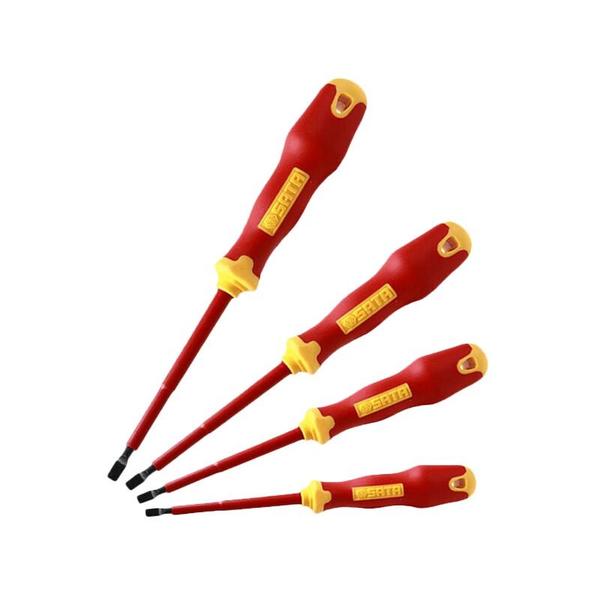 世达（SATA） 61323 T系列双色柄一字绝缘螺丝批 S2合金钢 4*100mm